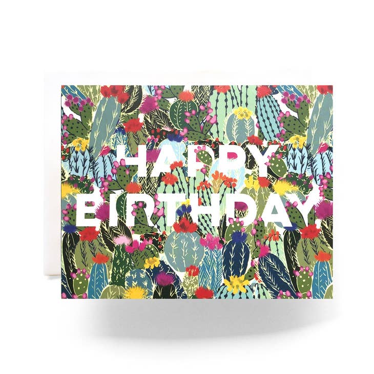 Cactus Explosion Birthday Greeting Card