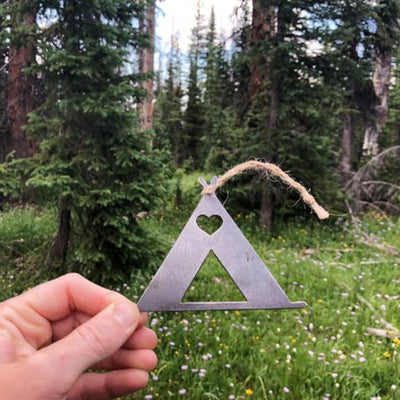 Tent Camping Love Steel Ornament