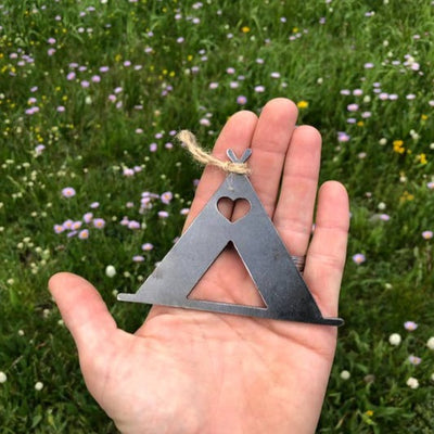 Tent Camping Love Steel Ornament