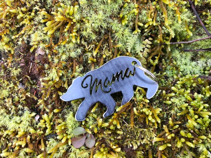 Mama Bear Recycled Steel Keychain