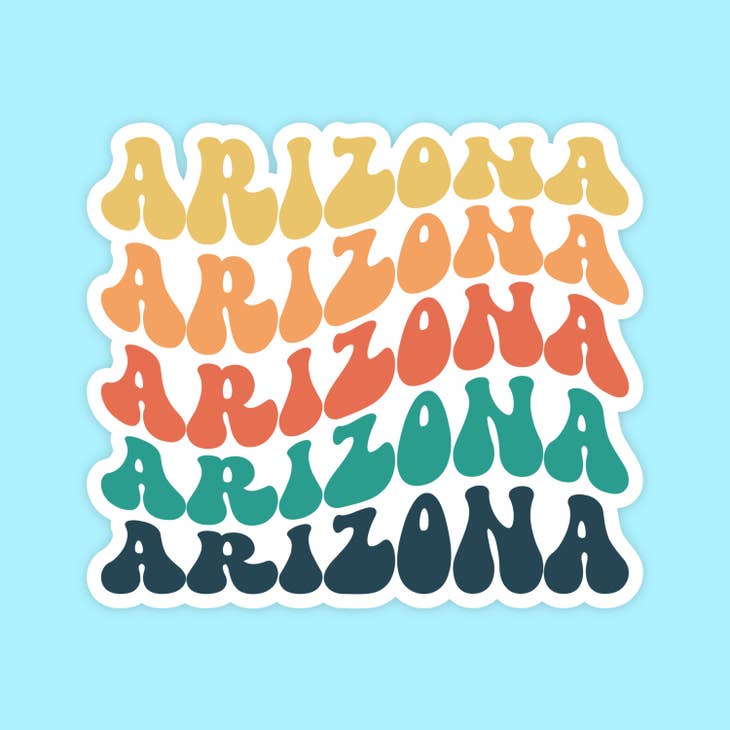 Arizona Retro State Name Sticker