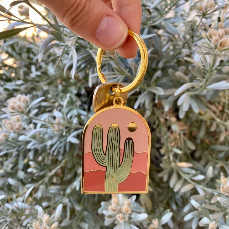 Saguaro Desert Cactus Keychain