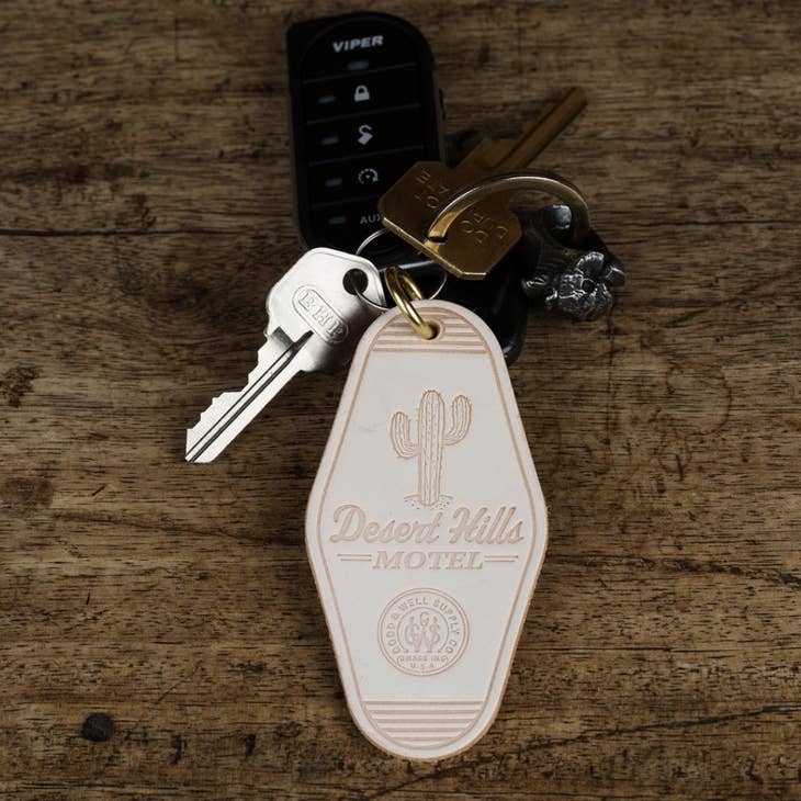 Desert Hills Motel Leather Key Tag