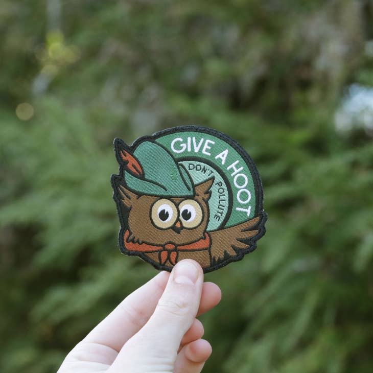 Woodsy Owl, Give a Hoot Don't Pollute, Iron on Woven Patch