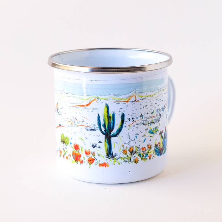 AZ Desert in Bloom Enamel Mug