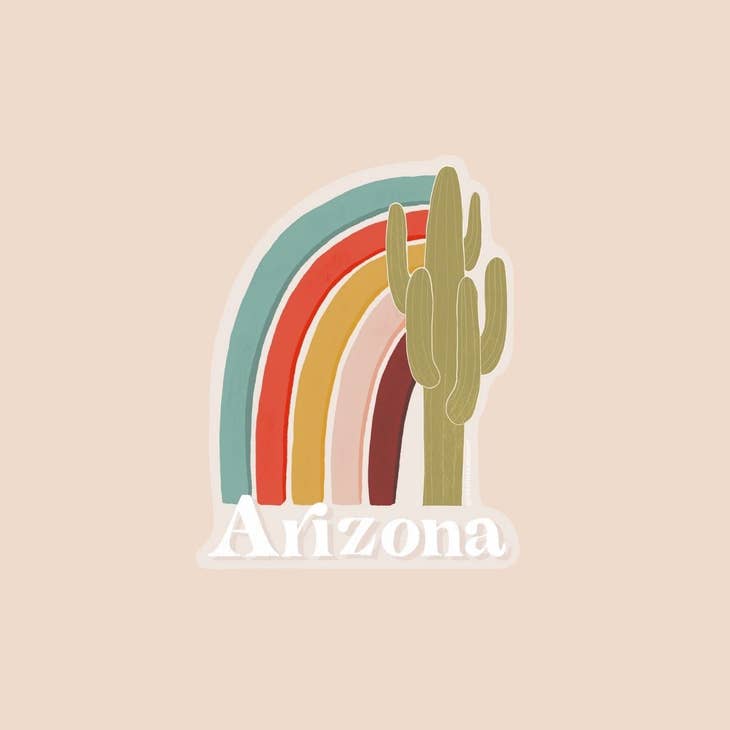 Arizona Saguaro Rainbow Sticker