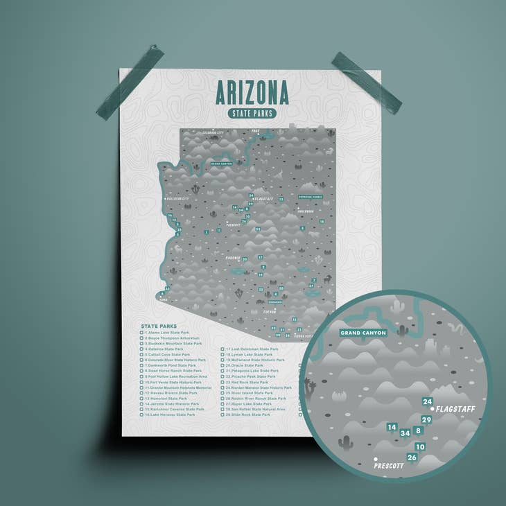 Arizona State Park Map Checklist