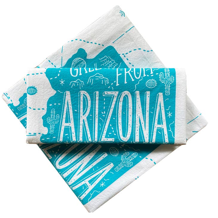 Greetings From Arizona Tea Towel