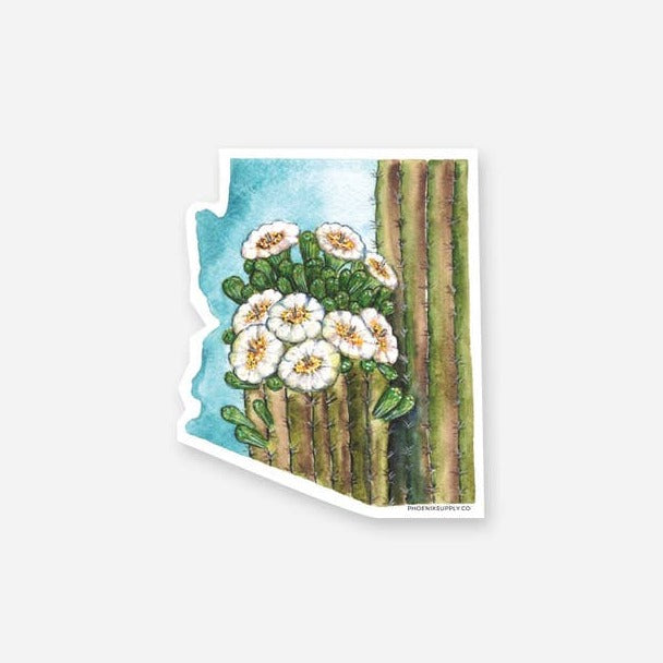 Arizona Blooming Saguaro Sticker