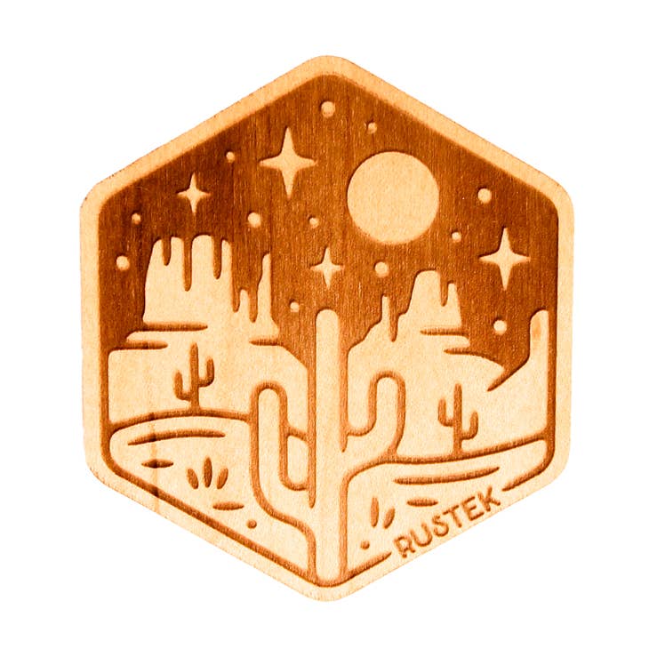 Moonlit Mesa Wood Sticker