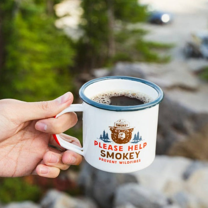 Please Help Smokey Enamel Mug