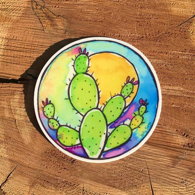 Prickly Pear Watercolor Sticker