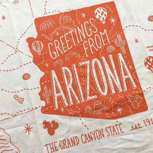 Greetings From Arizona Tea Towel