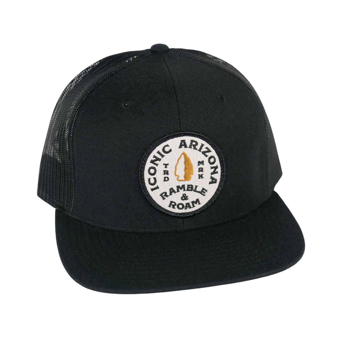 Arrowhead Wooly Flat Brim Trucker - Black
