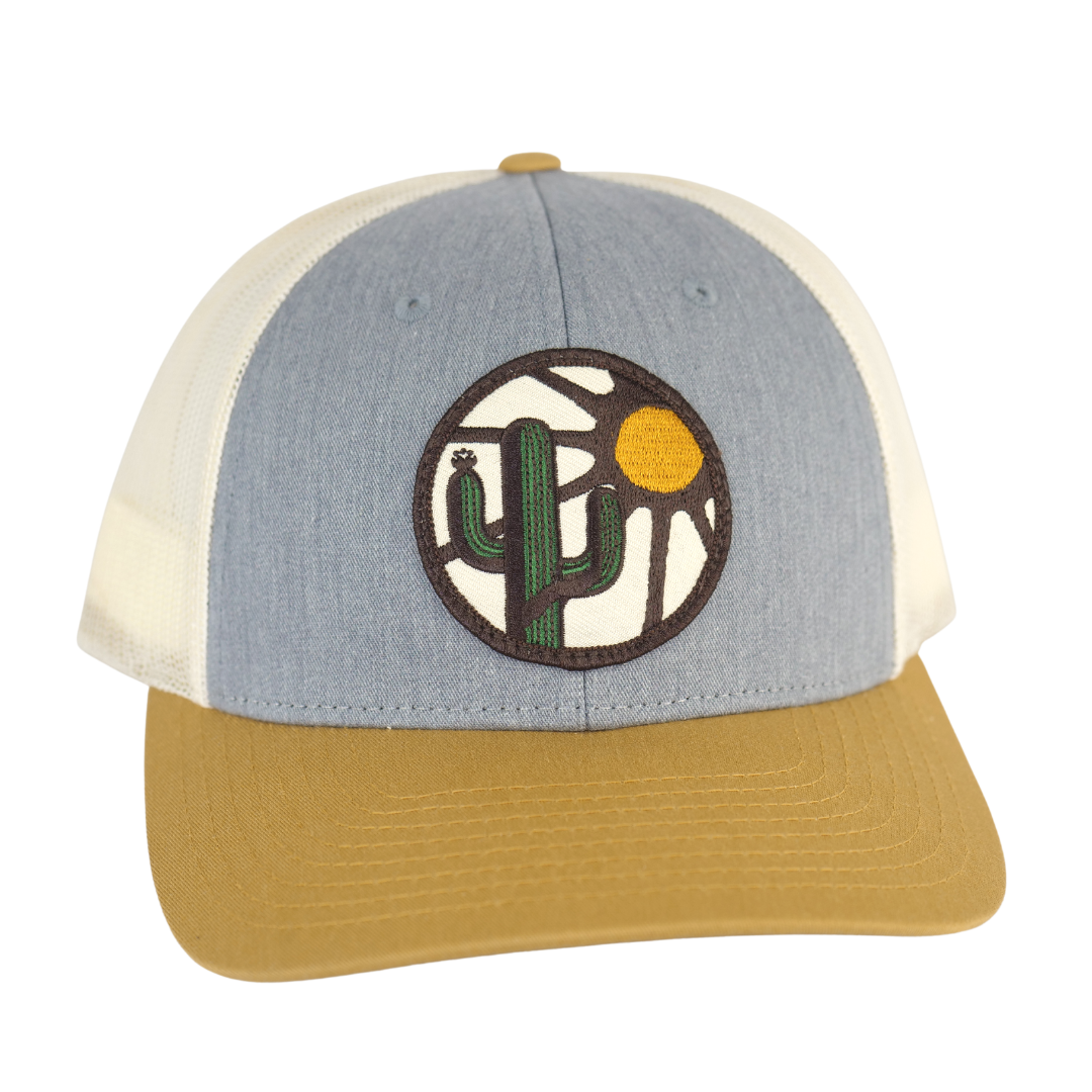 Blooming Saguaro Curved Trucker - Birch