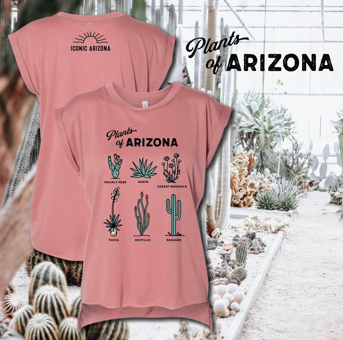 Iconic Arizona Plants Of Arizona Flowy Tee
