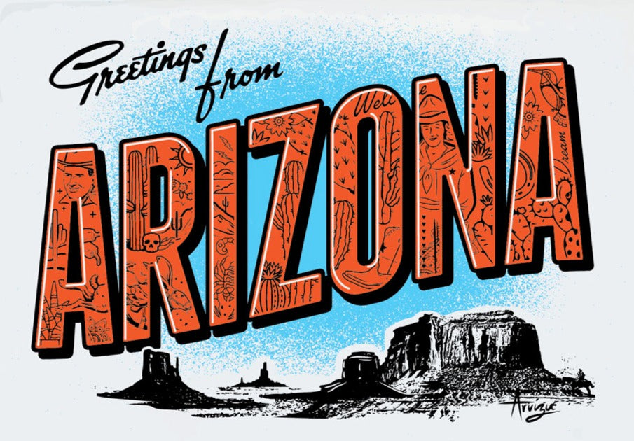 Greetings from Arizona Letterpress Greeting Card