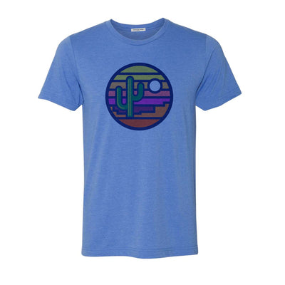 Stained Glass Sunset Tee - True Blue