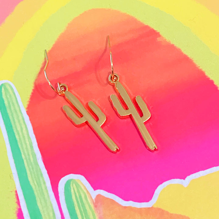 Golden Saguaro Earrings