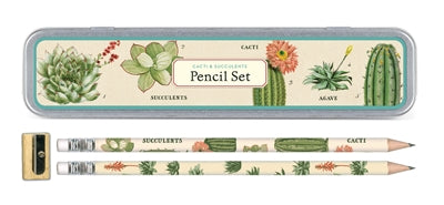 Cacti & Succulents Vintage Pencil Set