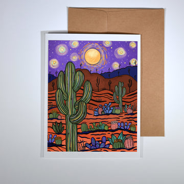 Purple Desert Night Greeting Card
