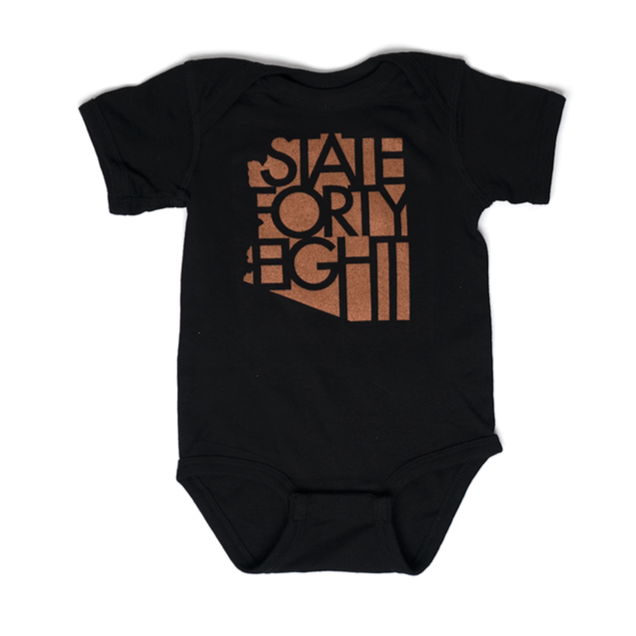 State Forty Eight Onesie - Black & Copper