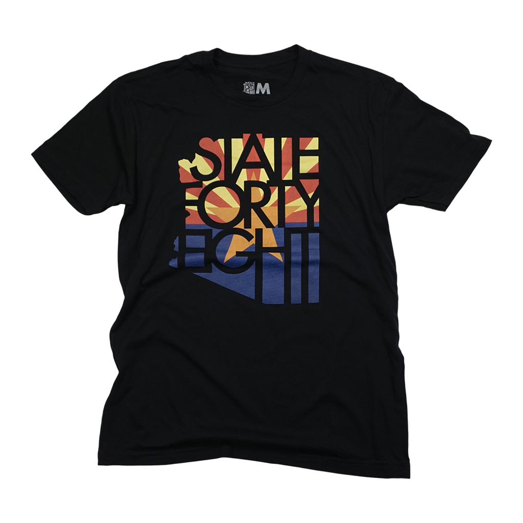 State Forty Eight Tee - Arizona Flag Black