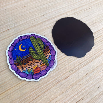 Saguaro At Night Magnet