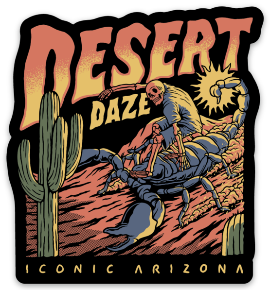 Scorpion Surfer Desert Daze Sticker