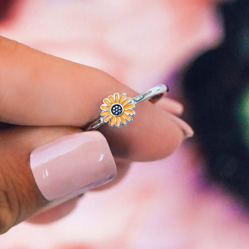 Enamel Sunflower Ring