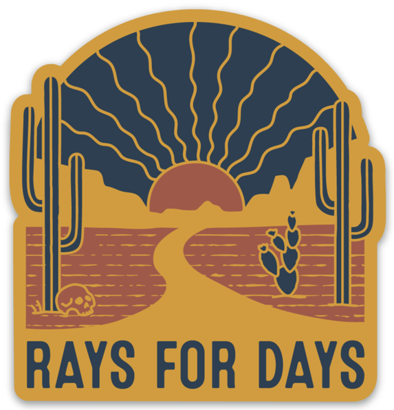 Wavy Rays for Days Sticker - Mustard