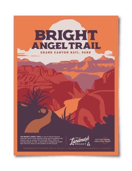 Grand Canyon Bright Angel Trail Poster - 12 x 16