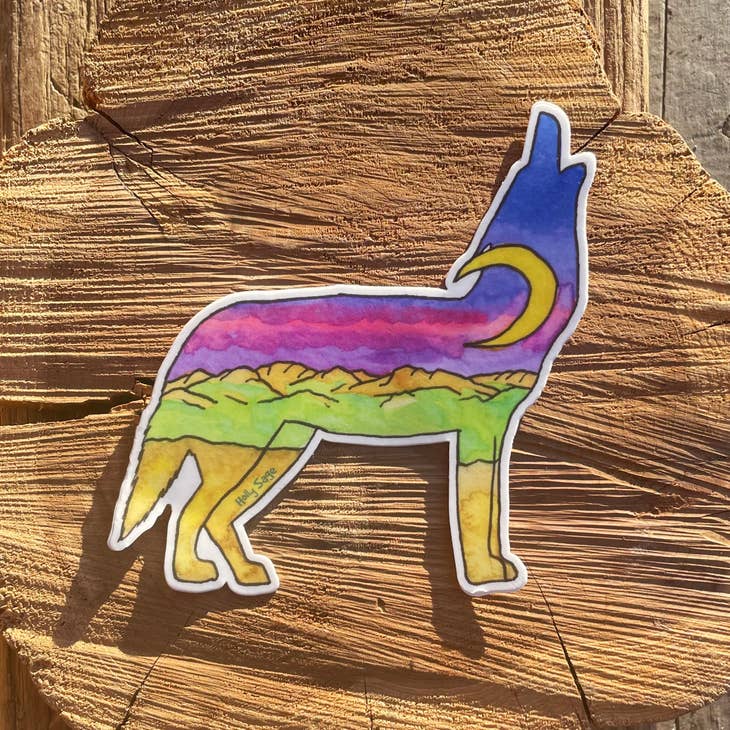 Coyote Moon Sticker