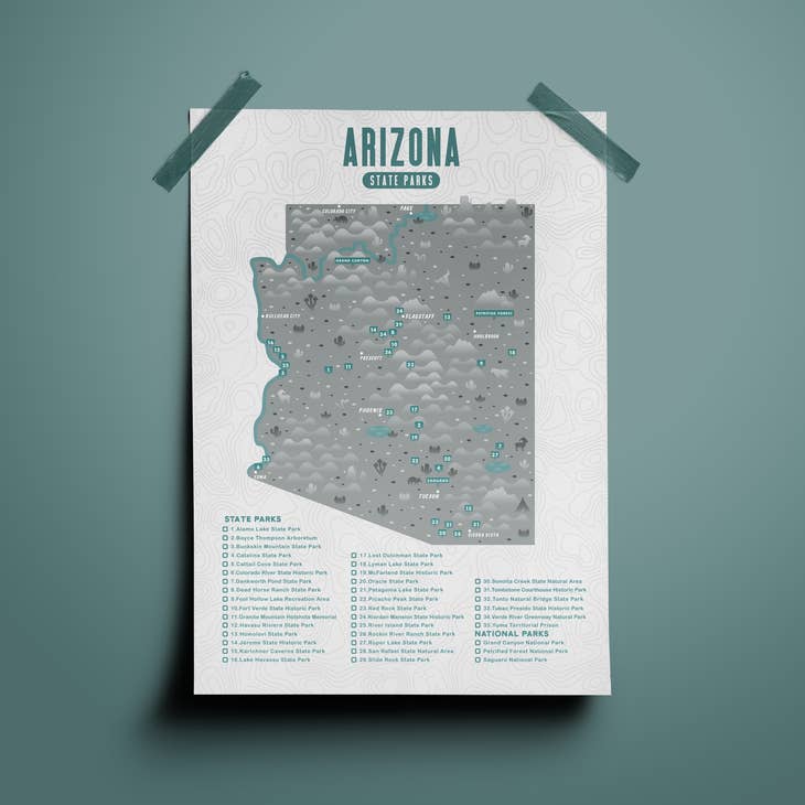 Arizona State Park Map Checklist