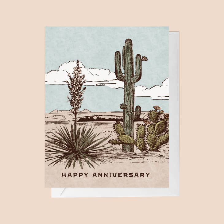 Desert Afternoon Anniversary Greeting Card