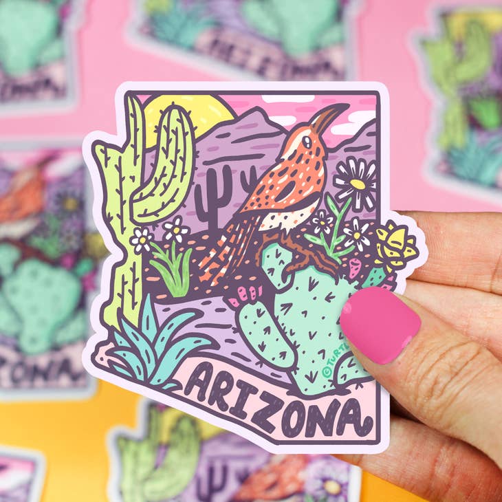 Arizona State Bird Cactus Wren Sticker