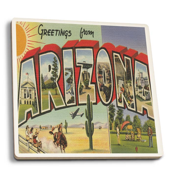 Vintage Greetings from Arizona Coaster