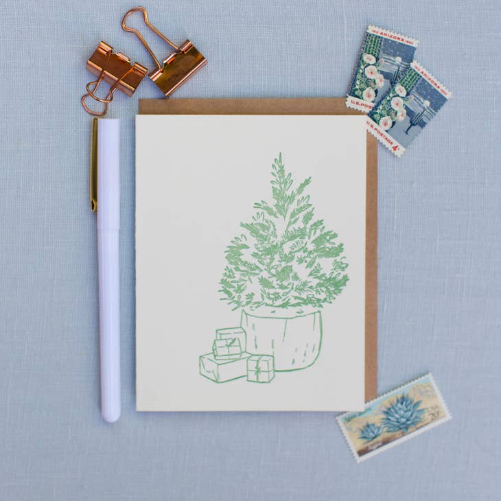 Christmas Tree Letterpress Greeting Card