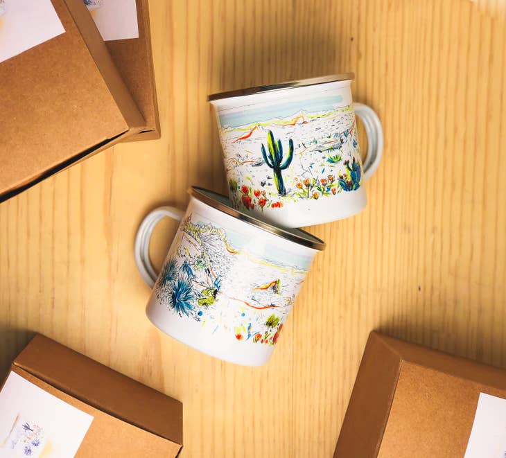 AZ Desert in Bloom Enamel Mug