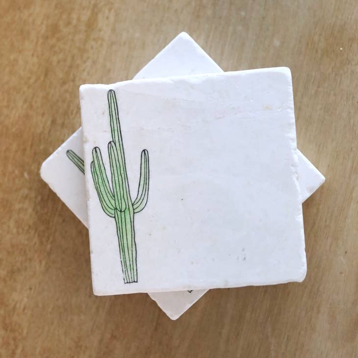 Tall Saguaro Marble Coaster