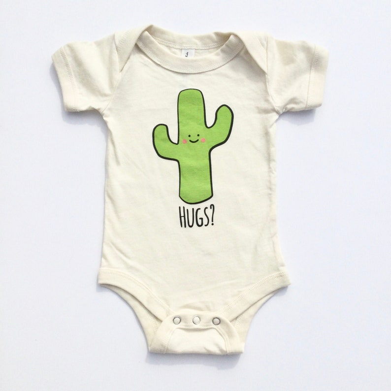 Hugs Cactus Onesie - Natural