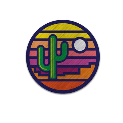 Stained Glass Sunset Sticker