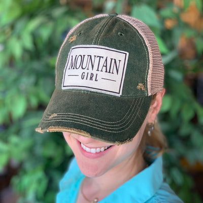 Mountain Girl Distressed Trucker