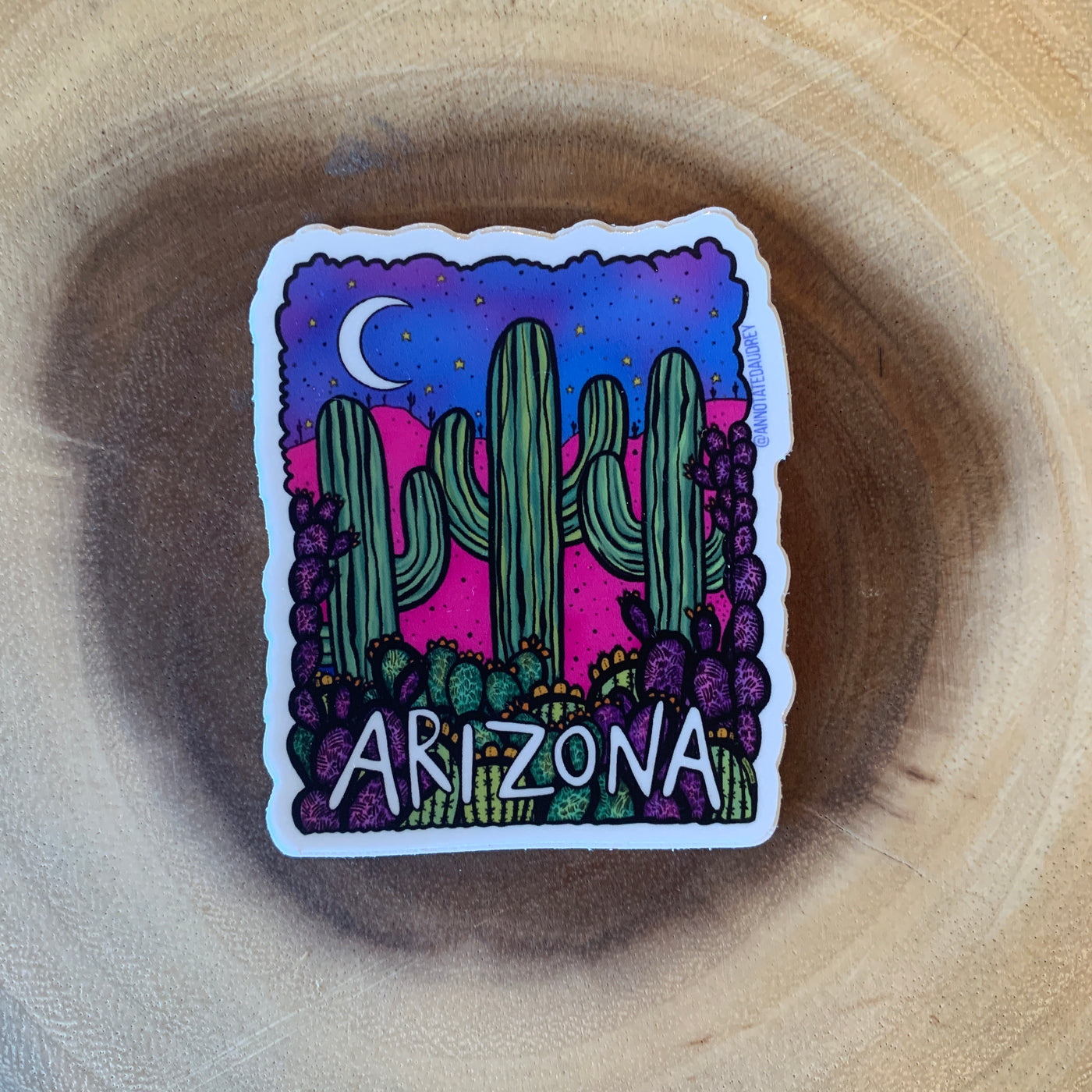 Three Saguaros Arizona Sticker