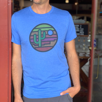 Stained Glass Sunset Tee - True Blue