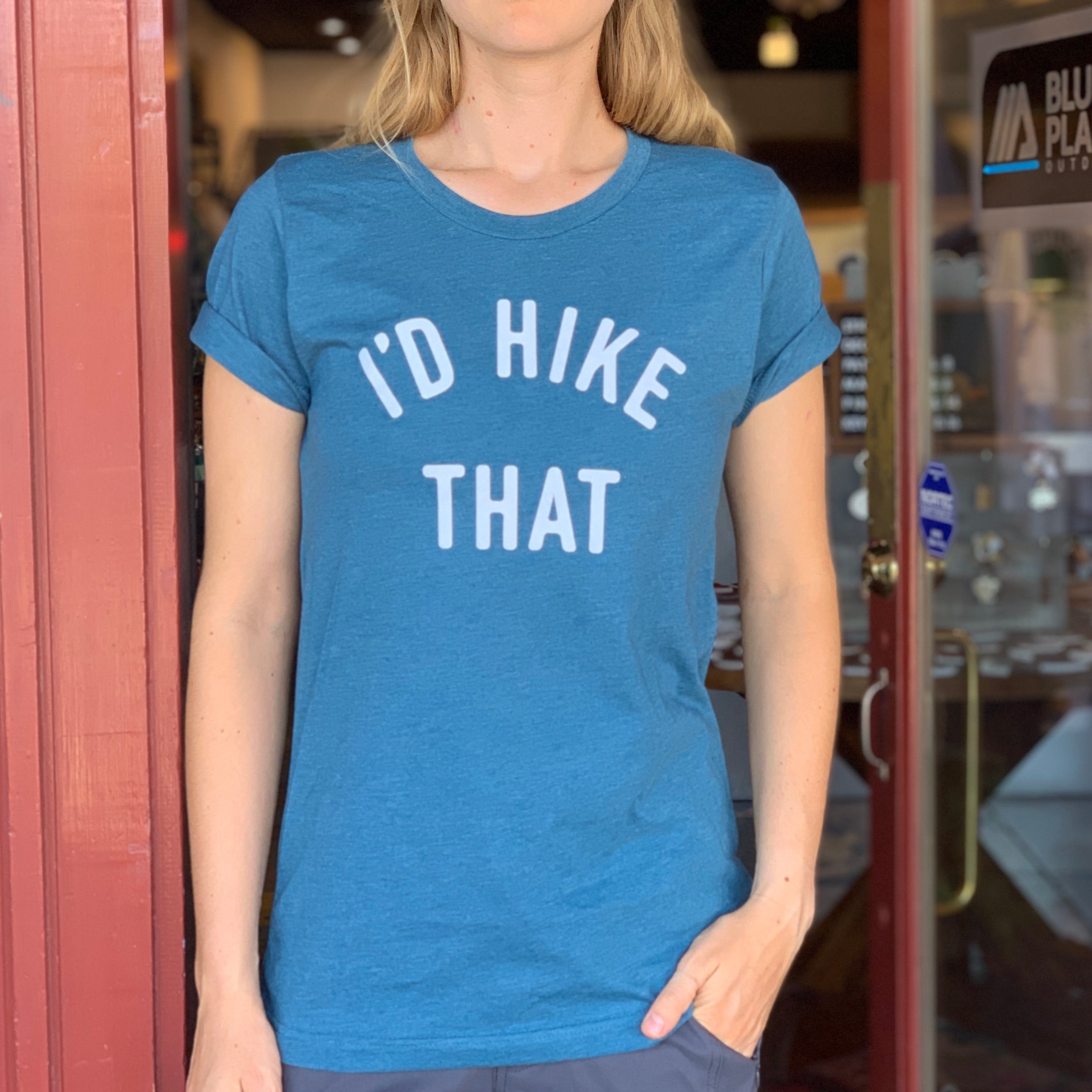 I’d Hike That Tee - Glacier Blue