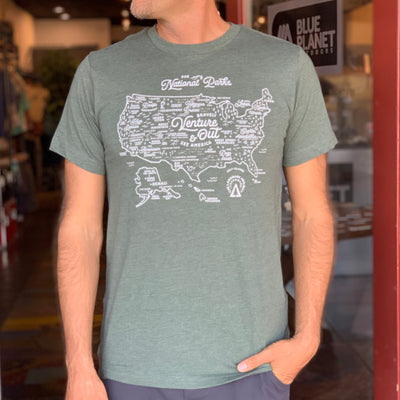 National Parks Map Tee - Conifer
