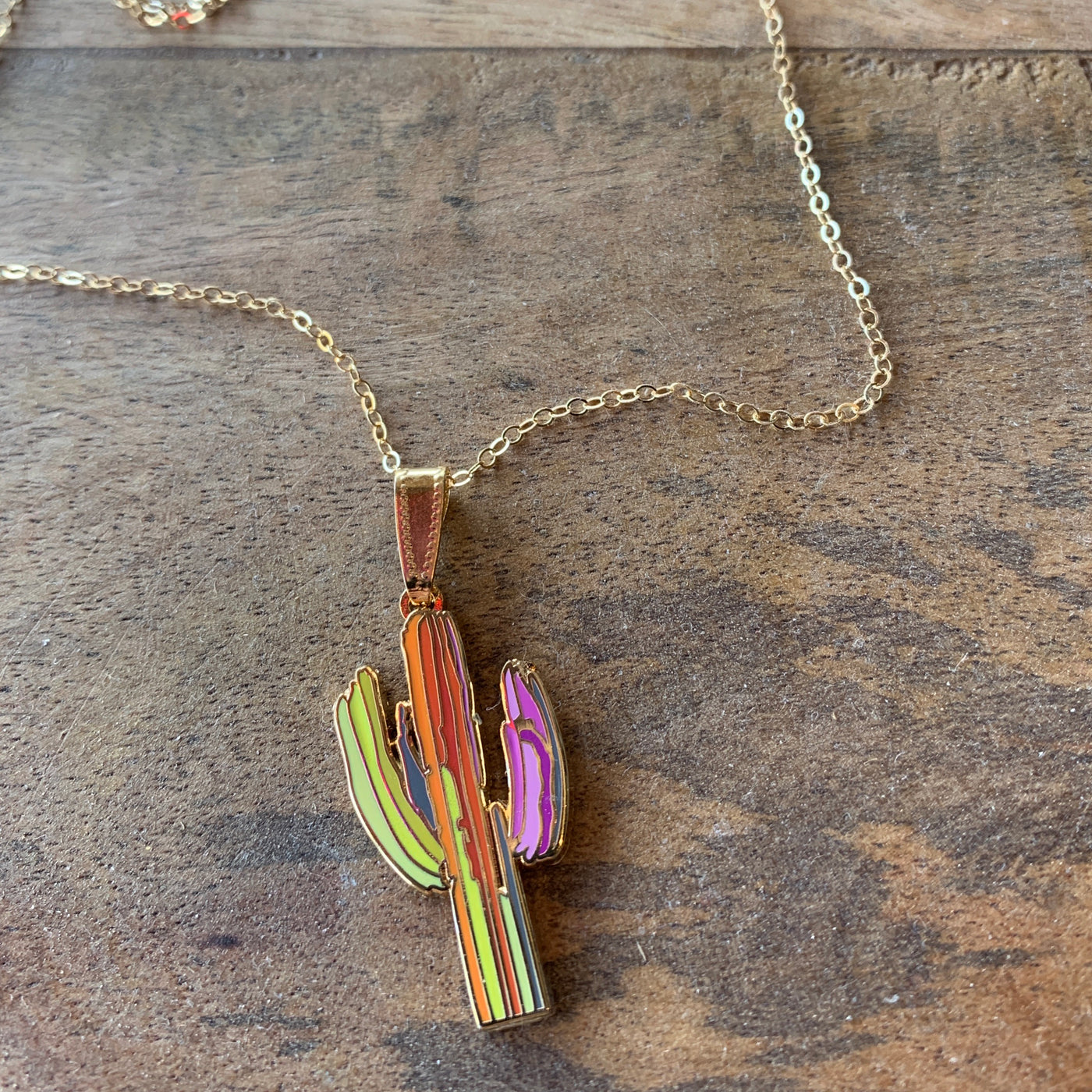 Sunset Saguaro Necklace Long Blue Planet Outdoors