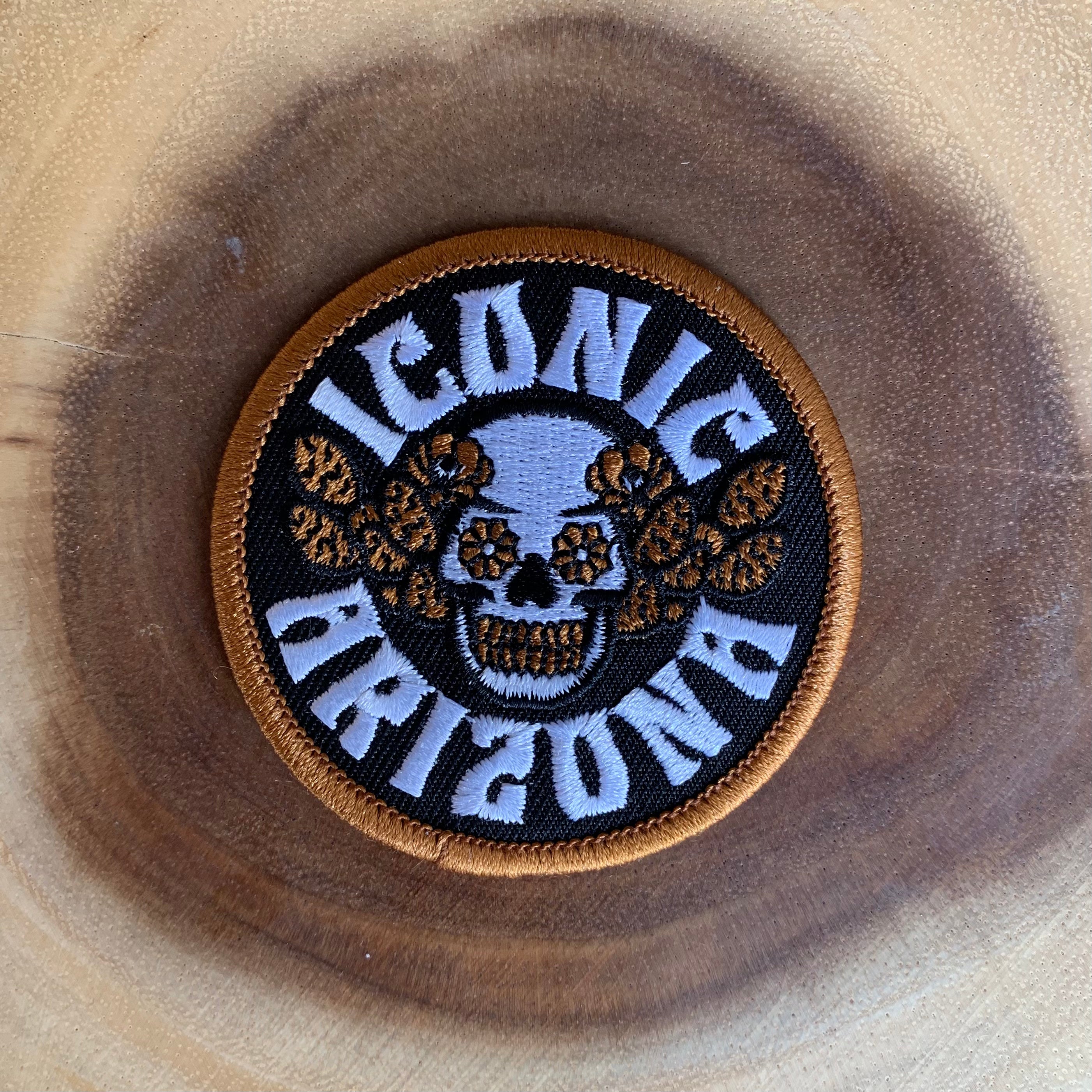 Skull and Roses Patch - Copper and Black