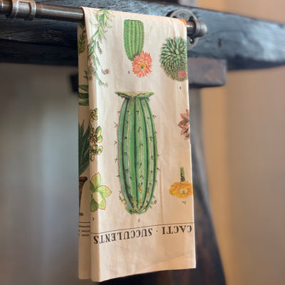 Succulents Vintage Tea Towel